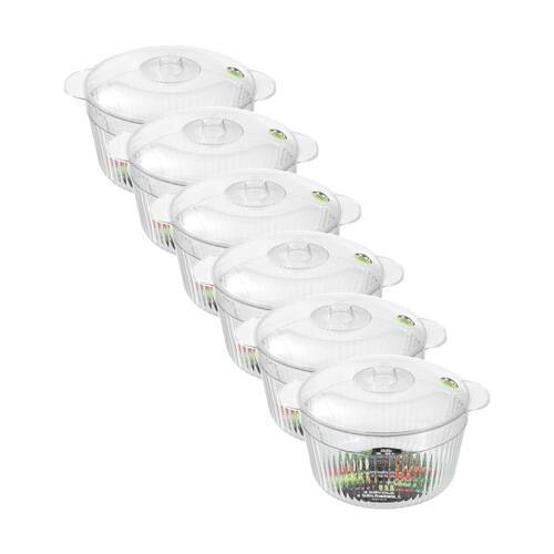 6x Lemon And Lime Crystal Vista Lidded Food Storage Bowl/Container 3.8L