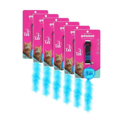 6x Paws And Claws Easy Wrap Cat Dangler Pouncing/Chase Toy 120x3cm Assorted