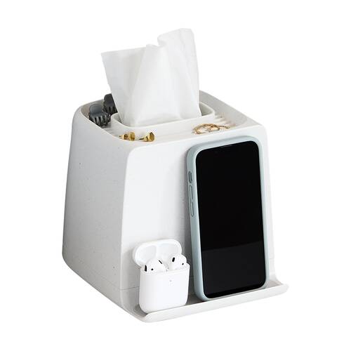 YouCopia The Ledge Antimicrobial?Tissue Box Holder Cube?Speckled Shell