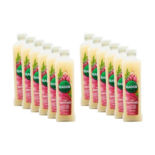12PK Radox Bath Soak Feel Pampered Minerals Herbs 500mL Shea Butter & Ginger