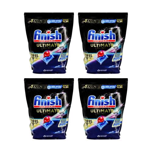 4x 85pc Finish Powerball Ultimate All In 1 Dishwasher Tablets Lemon Sparkle