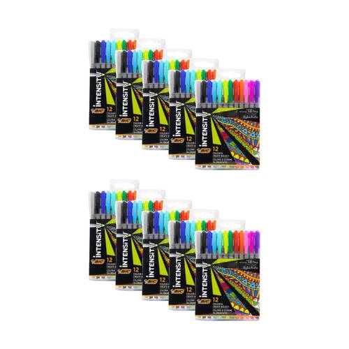 10x 12pc BIC Writing Felt Pens Colour And Create Boldly Intensity Pack