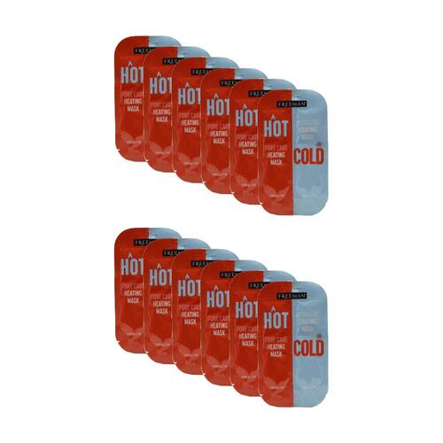12PK Freeman Heating/Cooling Mask Duo All Skin Types Cucumber/Moroccan Lava Clay
