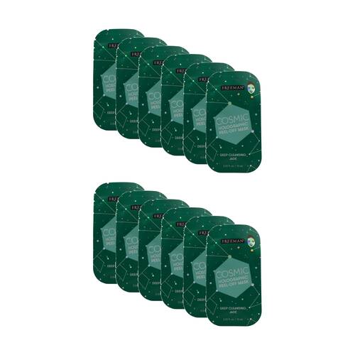 12PK Freeman Cleansing Holographic Peel Mask Normal to Oily Skin Jade Gemstone