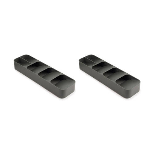 2PK Joseph Joseph Duo In-Drawer Cutlery Tray Grey Space-Saving Kitchen Organiser