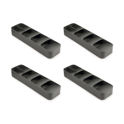 4PK Joseph Joseph Duo In-Drawer Cutlery Tray Grey Space-Saving Kitchen Organiser