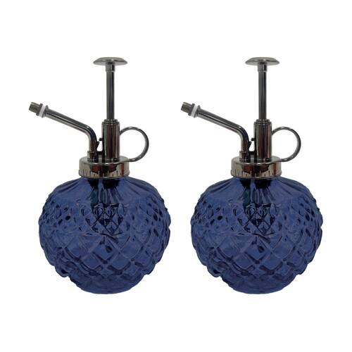 2PK Annabel Trends Diamond Plant Gardening Mister Spray Bottle Dark Blue
