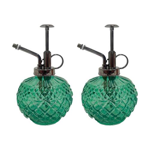 2PK Annabel Trends Diamond Plant Gardening Mister Spray Bottle Green