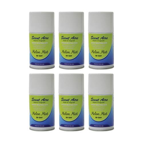 6PK Edco Scentaire 30-Day Metered Tip Fragrance Aerosol Refill Mango
