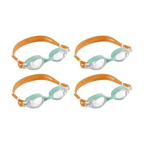 4PK Intex Kids 3-8y Goggles Adjustable Fit Polycarbonate Lenses Assorted