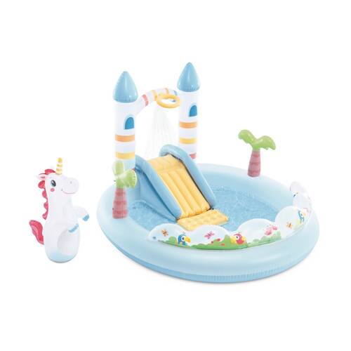 Intex Kids 2y+ Unicorn Castle Water Play Center Inflatable Pool 196x187x127cm