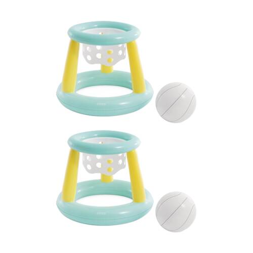 2PK Intex Mega Floating Inflatable Hoop W/ Ball Pool Play Activity 6y+