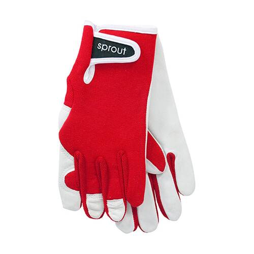 Annabel Trends Sprout 100% Goatskin Gardening Gloves Red & White