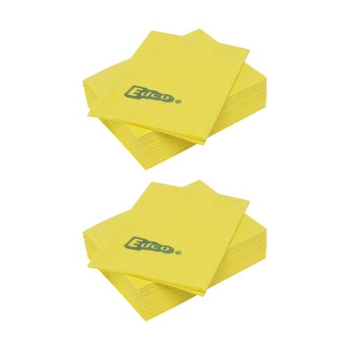 2x 20pc Edco Merritex Heavy Duty Absorbent Commercial Grade Cloths 40x40cm Yel