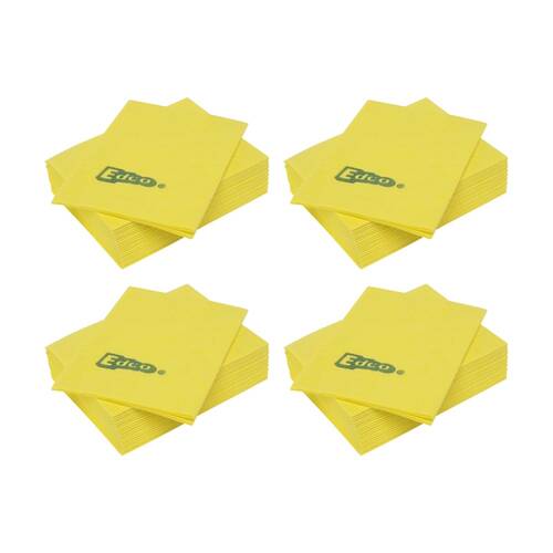 4x 20pc Edco Merritex Heavy Duty Absorbent Commercial Grade Cloths 40x40cm Yel