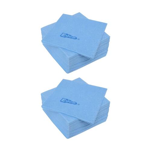 2x 20pc Edco Merritex Heavy Duty Absorbent Commercial Grade Cloths 40x40cm Blue