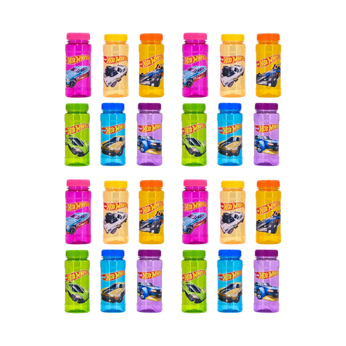 4x 6pc Hot Wheels Car Themed Bubble Bottles Play Toy 118ml W/ Wands 3y+