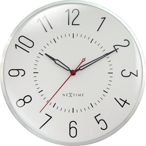 NeXtime Rotterdam Wall Clock Analogue Home Decor Silver & Off White 30.5cm