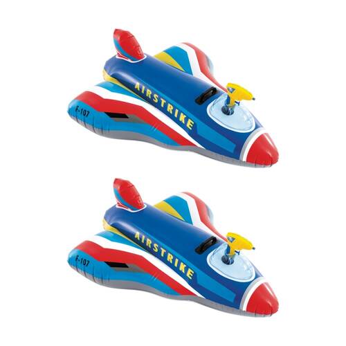 2PK Intex Jet Fighter Inflatable Ride-On Pool Toy With Water Gun Assorted 3y+