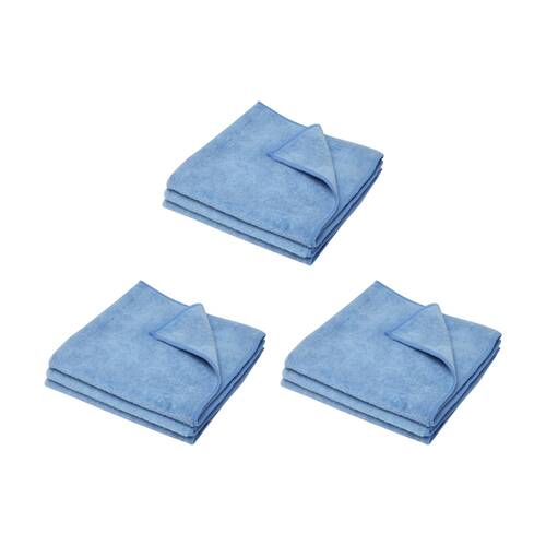 3x 3pc Edco Merrifibre Universal Chemical Free Microfibre Cloths Blue