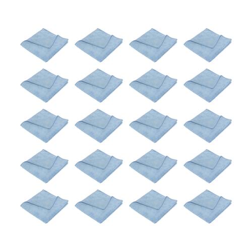 20PK TUF Contractor Grade Cleaner Chemical Free Microfibre Cloth Blue