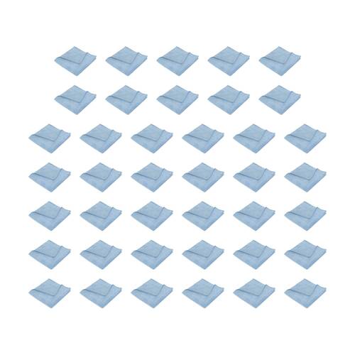 40PK TUF Contractor Grade Cleaner Chemical Free Microfibre Cloth Blue