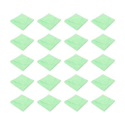 20PK TUF Contractor Grade Cleaner Chemical Free Microfibre Cloth Green