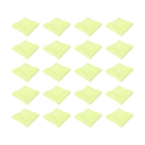20PK TUF Contractor Grade Cleaner Chemical Free Microfibre Cloth Yellow