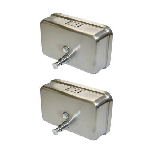 2PK Edco Vertical Stainless Steel Liquid Lotion Soap Dispenser 1100ml