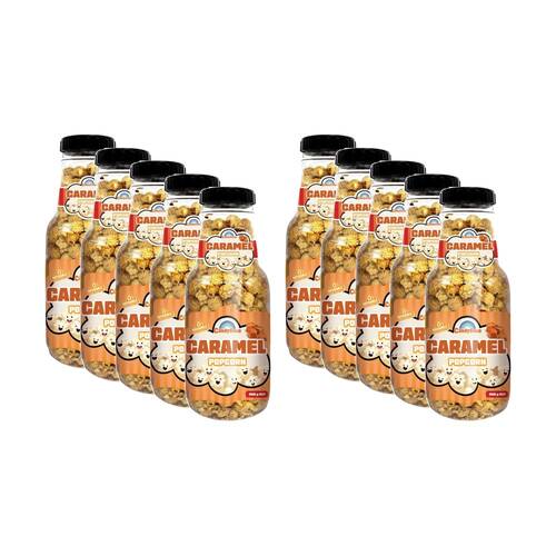 10PK Candy Cove Caramel Popcorn Snack In Reusable Jar 260g 30x11cm