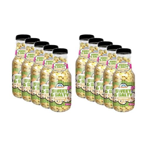 10PK Candy Cove Popcorn Salty & Sweet Flavour Snack In Reusable Jar 260g 30x11cm