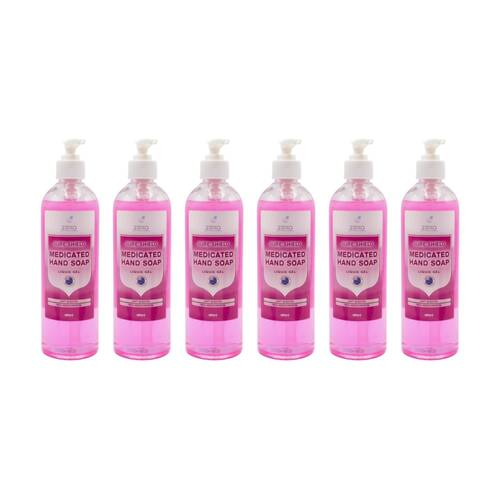 6PK Zexa Sure Shield Medicated Hand Soap Liquid Gel Soft Scented 485ml