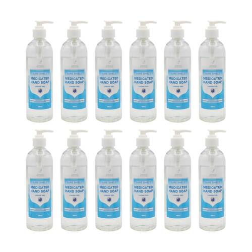 12PK Zexa Medicated Hand Soap Sure Shield Liquid Gel Fragrance Free 485ml