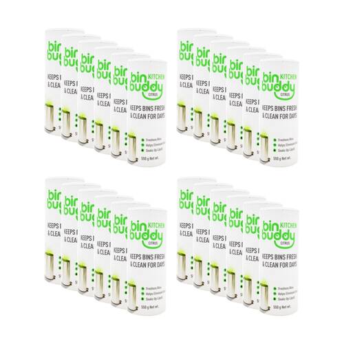 24PK Bin Buddy Kitchen Keeps Fresh & Clean Citrus Scent Eliminates Odour 550g