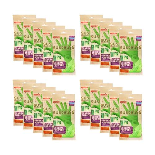 20x 10pc Hygiene Plus Gloves Sustain General Purpose Household Small