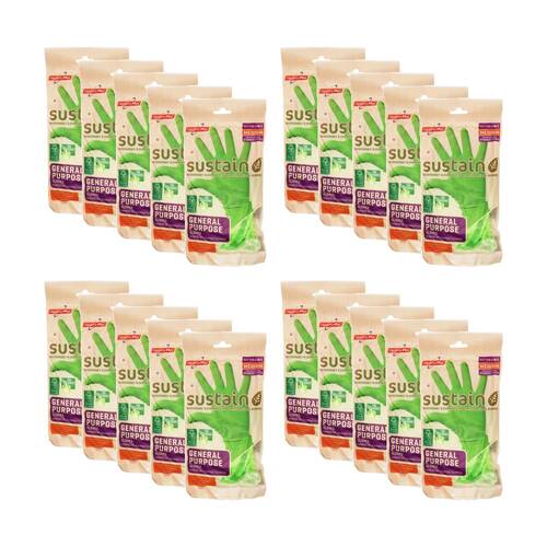 20x 10pc Hygiene Plus Gloves Sustain General Purpose Household Medium