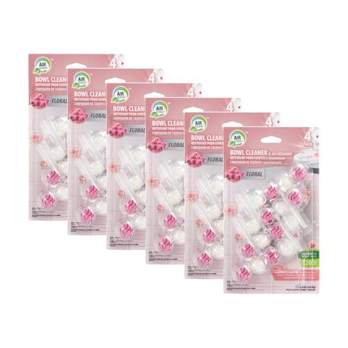 6x 4pc Air Fusion Toilet Bowl Cleaner & Freshener Odour Eliminator Floral