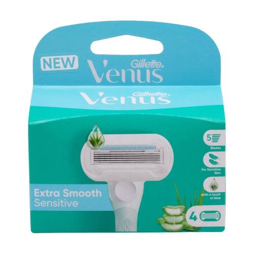 4pc Gillette Razor Cartridges Venus Extra Smooth Sensitive Edition Blades