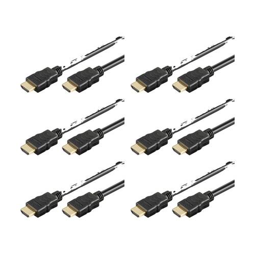6PK Goobay High Speed HDMI Cable with Ethernet 4K@60Hz 3M - Black