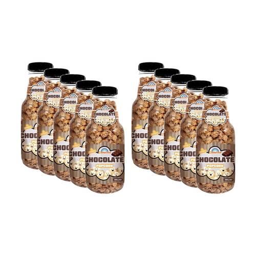 10PK Candy Cove Chocolate Popcorn Flavour In Reusable Jar 260g 30x11cm