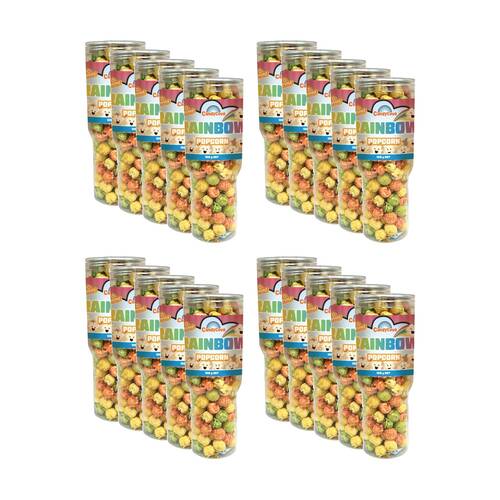 20PK Candy Cove Popcorn Rainbow Flavour In Reusable Travel Cup 120g 23.5x8.5cm