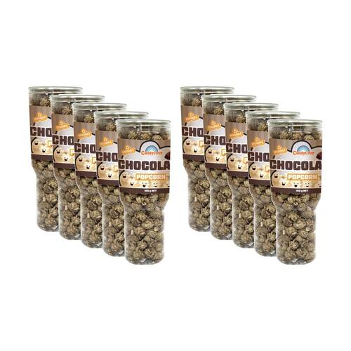 10PK Candy Cove Chocolate Popcorn In Reusable Jar Travel Cup 120g 23.5x8.5cm