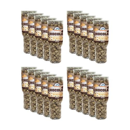 20PK Candy Cove Chocolate Popcorn In Reusable Jar Travel Cup 120g 23.5x8.5cm