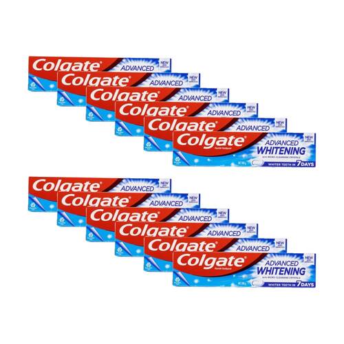 12PK Colgate Advanced Whitening Micro Cleansing Crystals Toothpaste 200g