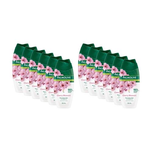 12PK Palmolive Body Wash Naturals Vegan With Vitamin E Cherry Blossom 90mL
