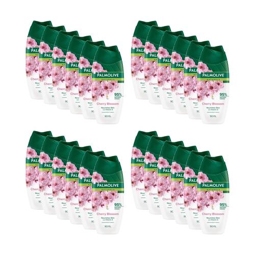 24PK Palmolive Body Wash Naturals Vegan With Vitamin E Cherry Blossom 90mL