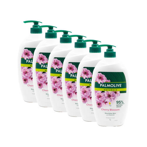 6PK Palmolive Naturals Nourishing Skin Body Wash 1L Vitamin E Cherry Blossom