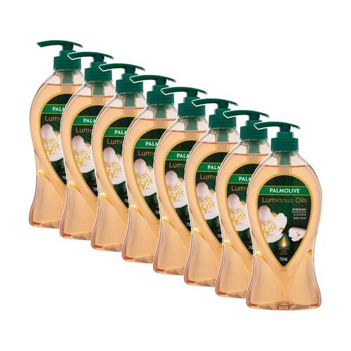 8PK Palmolive Body Wash Luminous Oils Byron Bay Rosewood Jasmine 750mL