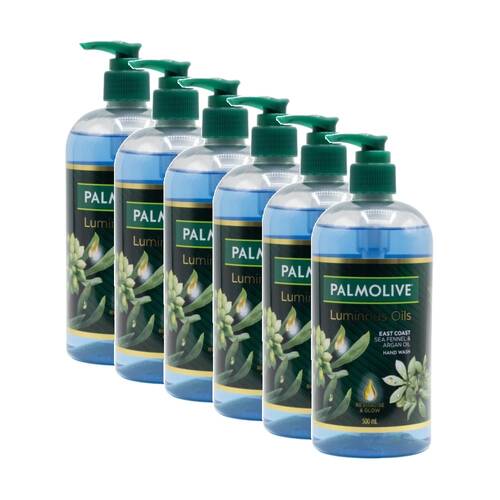 6PK Palmolive Luminous Oils Hand Wash Sea Fennel & Argan Oil 500ml