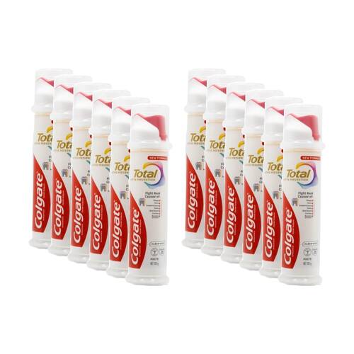 12PK Colgate Total Active Prevention Pump Toothpaste 130g Clean Mint